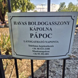 Havas Boldogasszony-kápolna Pápoc - Külső kép