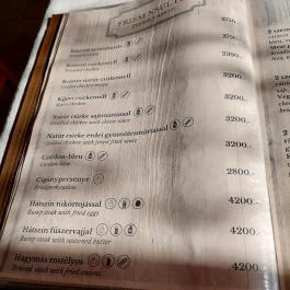 Hegyalja Vendéglő Pázmánd - Étlap/itallap
