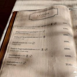 Hegyalja Vendéglő Pázmánd - Étlap/itallap