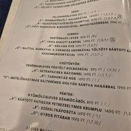 Homály Grill & Bar, Bicske - Étlap/itallap