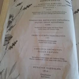 Hórvölgyi Remete Étterem, Cserépfalu - Étlap/itallap