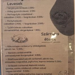 Hotel Gabriella étterme Tapolca - Étlap/itallap