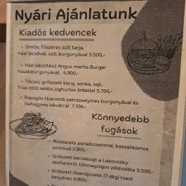 Hotel Gabriella étterme Tapolca - Étlap/itallap