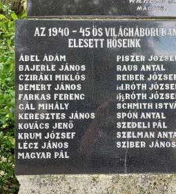 I. és II. világháborús emlékmű