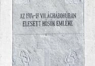 I. világháborús emlékmű Szomor