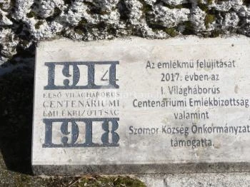 I. világháborús emlékmű Szomor