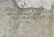 I. világháborús emlékmű Jászalsószentgyörgy