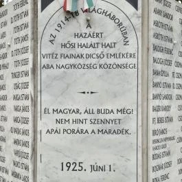I. világháborús emlékmű, Aba - Külső kép