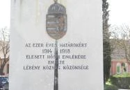 I. világháborús emlékmű Lébény Lébény