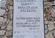 II. világháborúban elhunytak emlékére Baracska