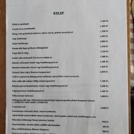 Ingókő Étterem Pákozd - Étlap/itallap