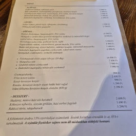 Iszkor Bisztró, Mályinka - Étlap/itallap