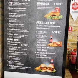 Jack's Burger - Tesco Budaörs, Budaörs - Étlap/itallap