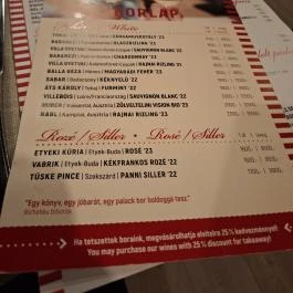 Jardinette Kertvendéglő Budapest - Étlap/itallap