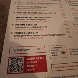 Jardinette Kertvendéglő Budapest - Étlap/itallap