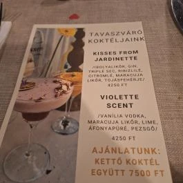 Jardinette Kertvendéglő Budapest - Étlap/itallap