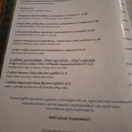 Jaromír'68 Cseh Sörbisztró Budapest - Étlap/itallap