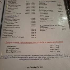 Jaromír'68 Cseh Sörbisztró Budapest - Étlap/itallap