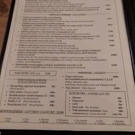 Jaromír a Templomhoz Budapest - Étlap/itallap