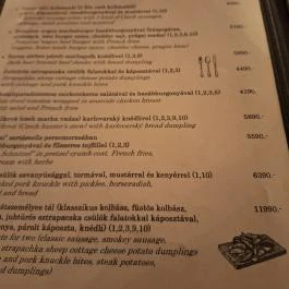 Jaromír a Templomhoz Budapest - Étlap/itallap