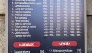 Jiale Kínai Gyorsbüfé Budapest - Étlap/itallap