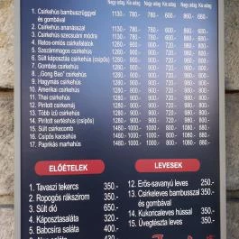 Jiale Kínai Gyorsbüfé, Budapest - Étlap/itallap