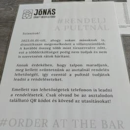 Jónás Craft Beer & Food Budapest - Egyéb