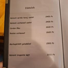 Jósva Étterem Jósvafő - Étlap/itallap