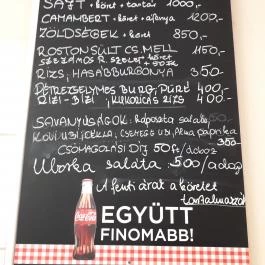 Kantin Falatozó Budaörs - Étlap/itallap