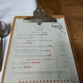 Károlyi-kastély étterem, Fehérvárcsurgó - Étlap/itallap