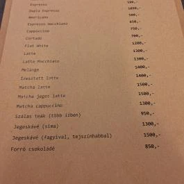 Kávébab Kávézó Budapest - Étlap/itallap