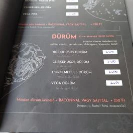 Kebab Bár, Nemesvámos - Étlap/itallap