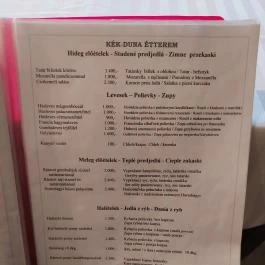 Kék Duna étterem Lipót - Étlap/itallap