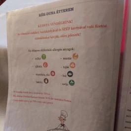 Kék Duna étterem Lipót - Étlap/itallap