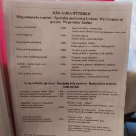 Kék Duna étterem Lipót - Étlap/itallap