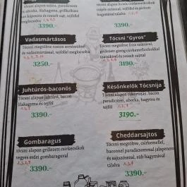 Kék Lóca Falatozó, Mátraterenye - Étlap/itallap