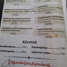 Kék Lóca Falatozó, Mátraterenye - Étlap/itallap