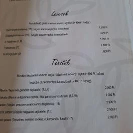 Kékes Zöld Étterem Gyöngyös - Étlap/itallap