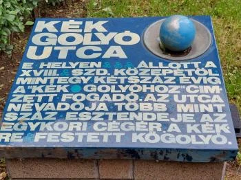 Kékgolyó-utcatábla Budapest