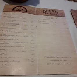 Kerék Vendéglő Budapest - Étlap/itallap