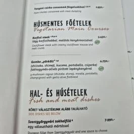 A Kert Bisztro, Budapest - Étlap/itallap