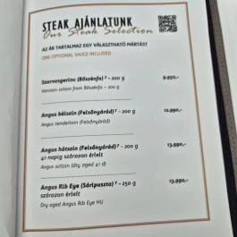 A Kert Bisztro, Budapest - Étlap/itallap