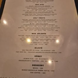 Khan Food & Bar, Budapest - Étlap/itallap