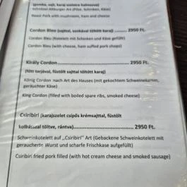 Király Étterem Pannonhalma - Étlap/itallap