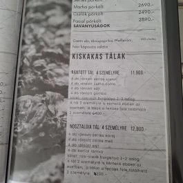 Kiskakas Vendéglő Rácalmás - Étlap/itallap
