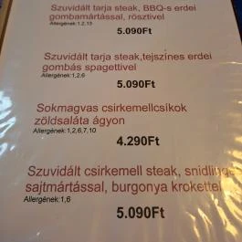 Kispityer Halászcsárda, Szombathely - Étlap/itallap