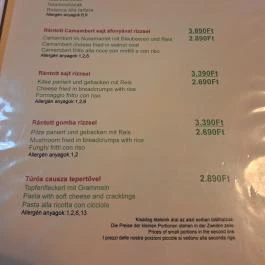 Kispityer Halászcsárda, Szombathely - Étlap/itallap