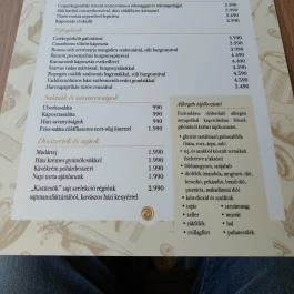 Kistücsök Étterem, Borpince & Vinotéka, Balatonszemes - Étlap/itallap