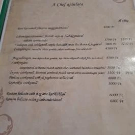 Kisvadász Vendéglő Boconád - Étlap/itallap