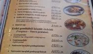 Kőbérc Étterem Bózsva - Étlap/itallap